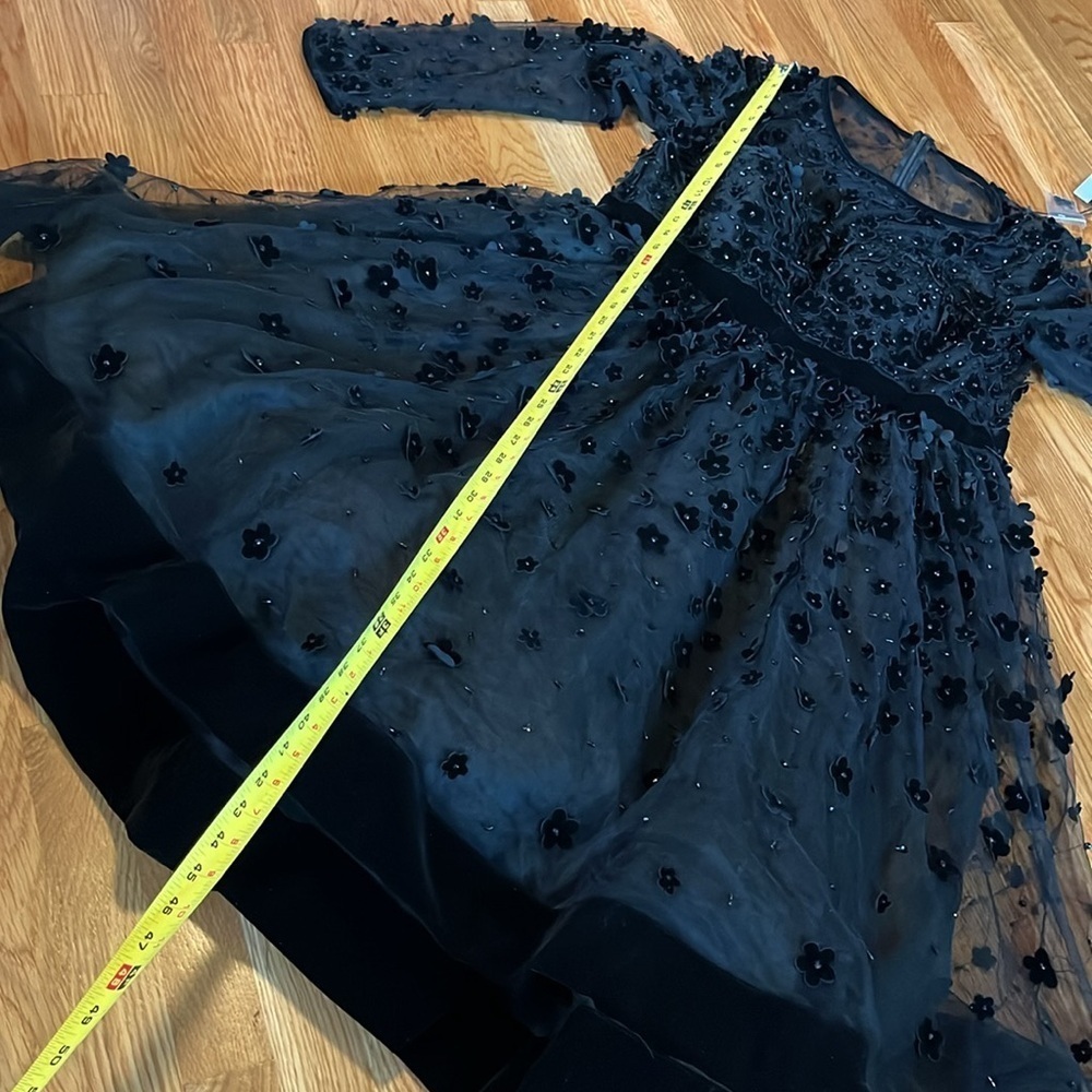 Mac Duggal Embellished Illusion High Neck Long Sleeve Fit & Flare Size 14 NWT - Picture 8 of 13